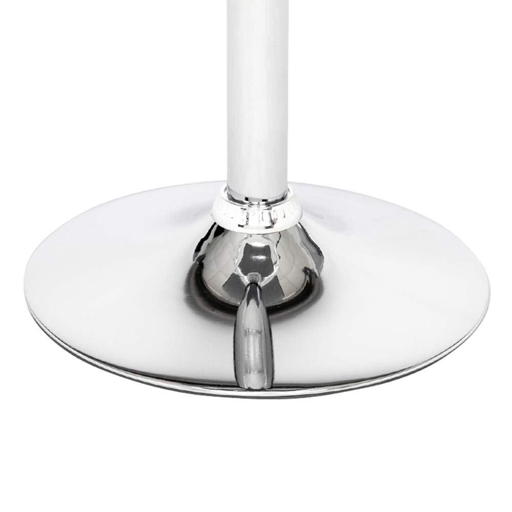 Modern PU Leather Swivel Adjustable Hydraulic Bar Stools Set of 2 - Square Board Curved Foot Design in Cotton Linen Fabric (White) for Kitchen Island, Home Bar & Dining Counter