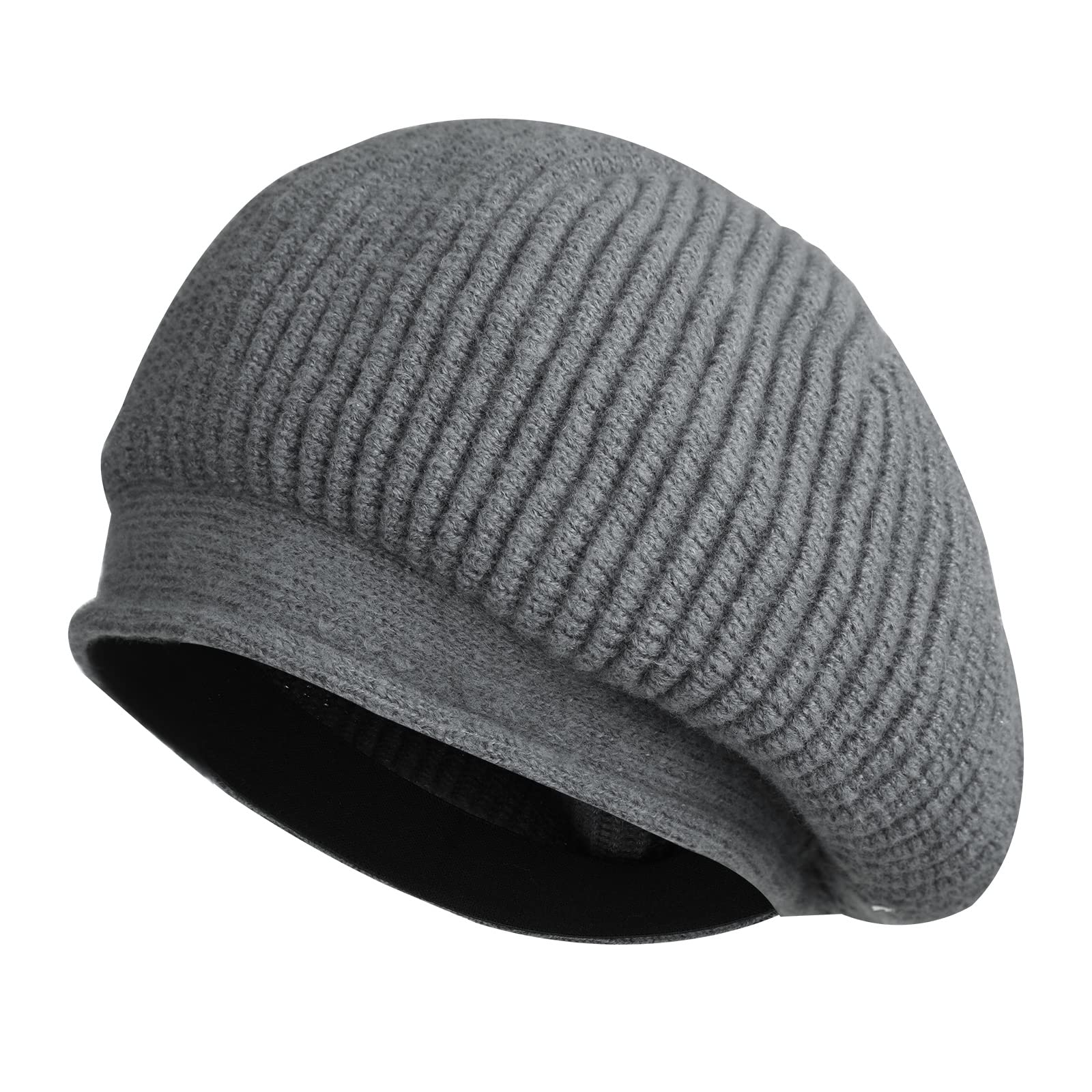 Wantonfy Women's French Beret Hat - Winter Warm Knitted Wool Beanie for Girls & Women | Perfect for Cold Weather, Fashion Outfits & Holiday Gifts