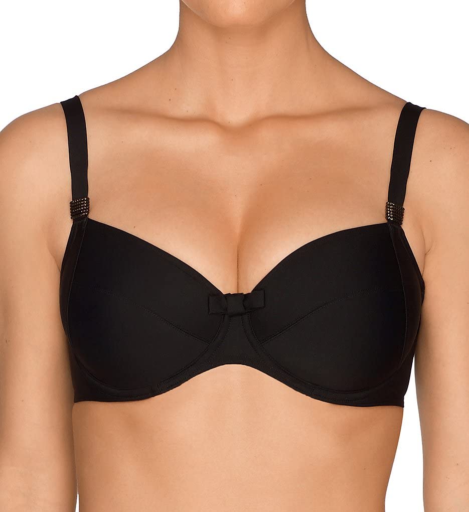 PrimaDonna Women's Black Underwire Bikini Top 4000110-ZWA | Sexy Swimwear for Beach, Pool & Vacation | Supportive Push Up Bra for Summer