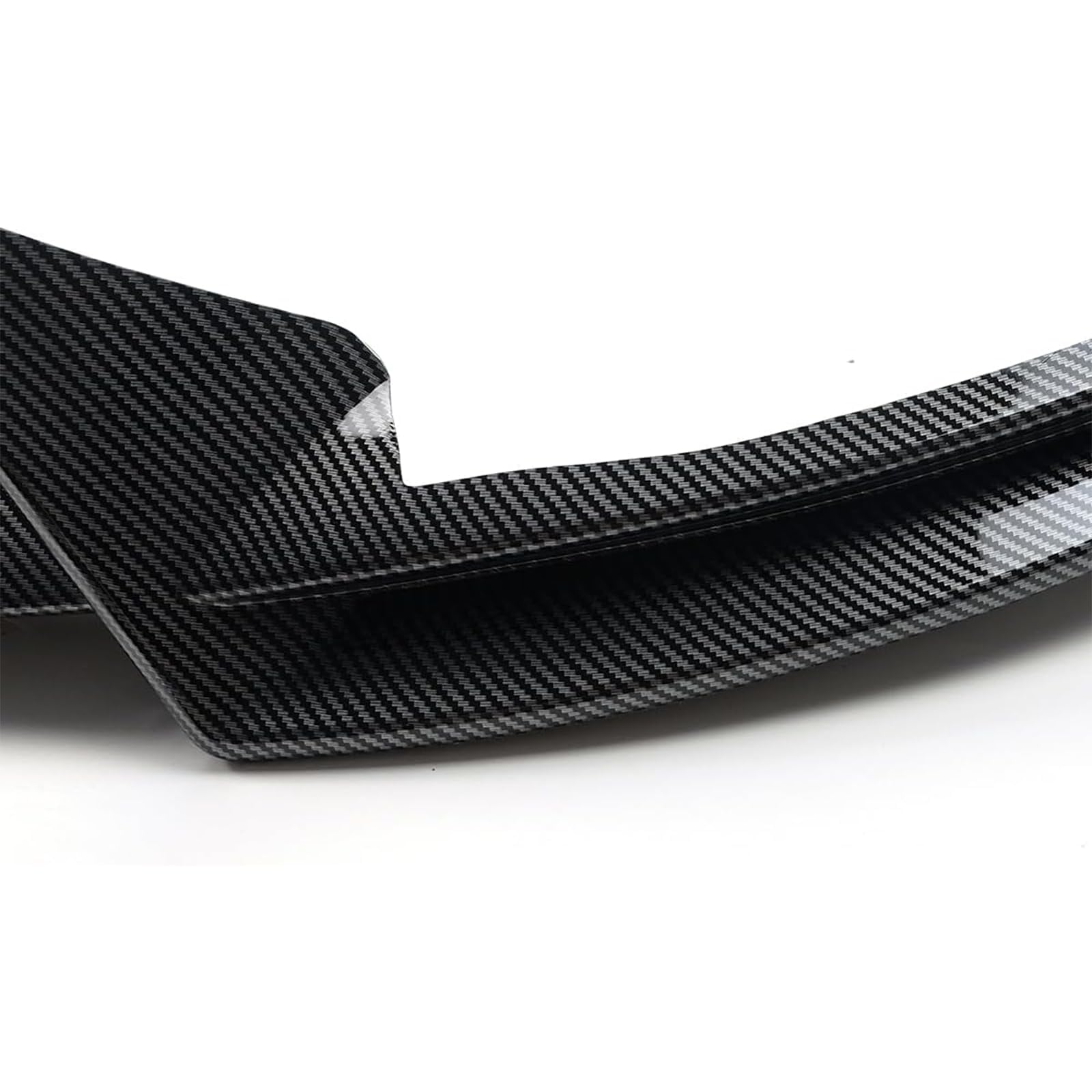 Carbon Fiber Print V-Style Front Bumper Lip Splitter Spoiler for Tesla Model Y 2017-2023 - 3-Piece Set - Enhances Aerodynamics & Sporty Look for Street Racing & Car Shows
