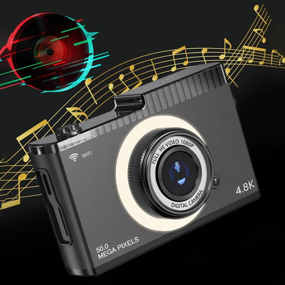 LYEAA 4K 50MP Digital Camera with 8x Optical Zoom, WiFi, Auto Focus & Fill Light - Vlogging, Travel Photography & YouTube Content Creation Camera