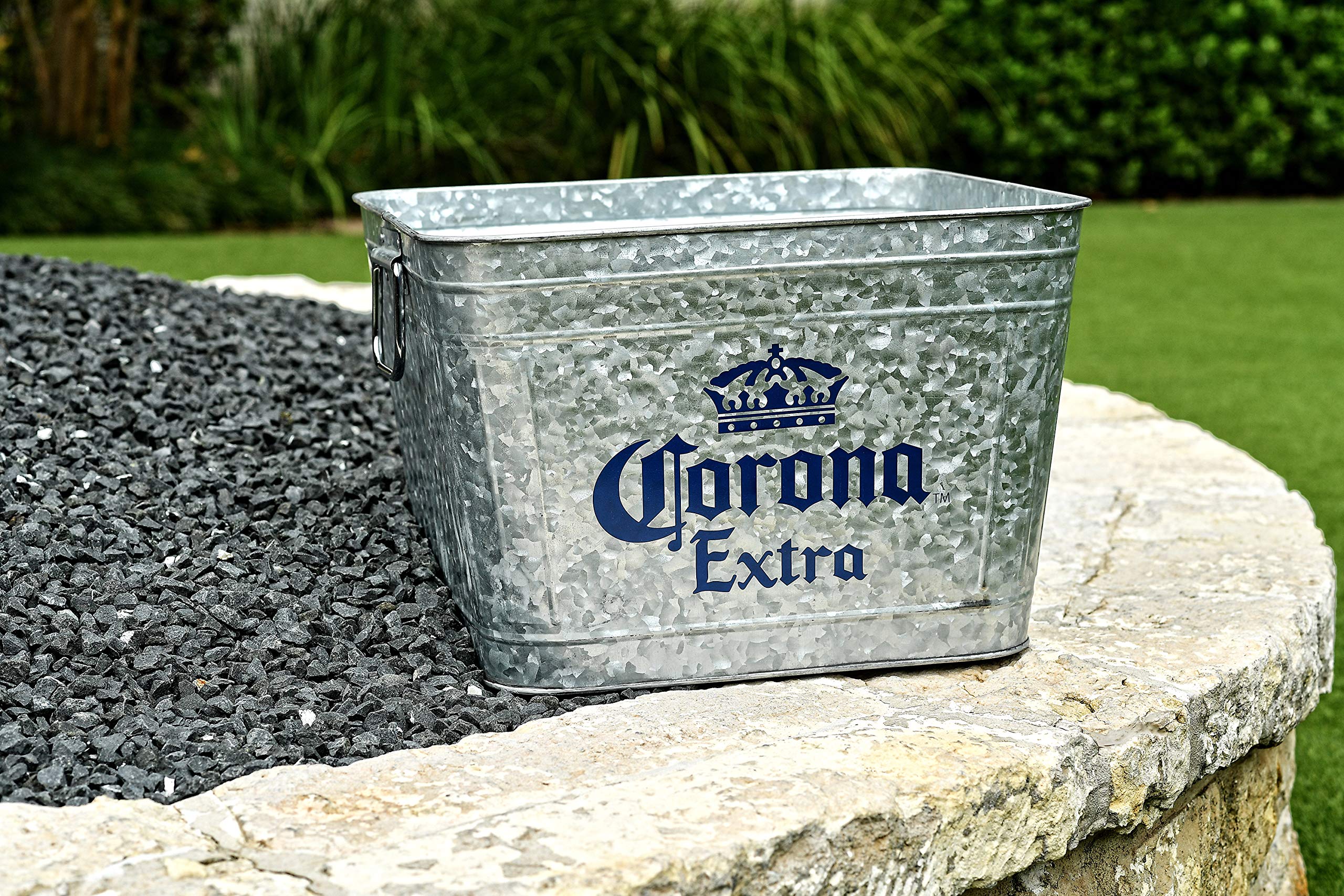 Leigh Country Corona MC 47940 Galvanized Steel 42 Qt. Extra Large Tub with Stand, Silver - Perfect for Farm, Ranch, and Outdoor Animal Feeding