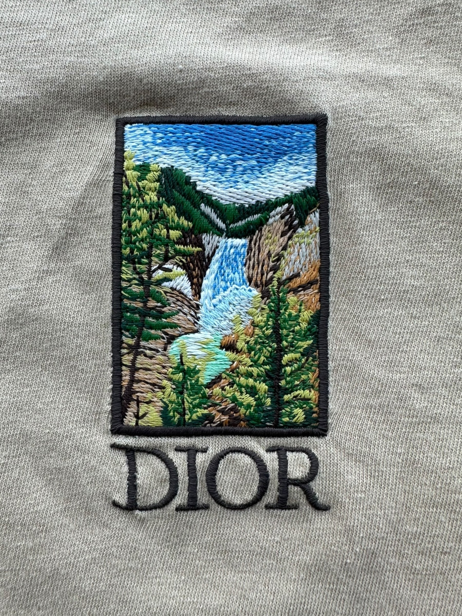Dior Jack Kerouac Yellowstone T-Shirt with D Logo - Classic Tan Cotton Tee for Men | Casual Wear, Street Style & Fashion Outfits