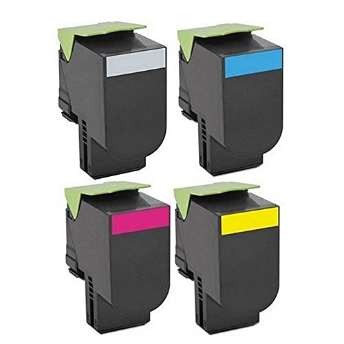Lexmark C540/C543/C544/C546/X543/X544/X546/X548 Series Jumbo High Yield Toner Cartridge Combo Pack (BK/C/M/Y) - Compatible Replacement for Laser Printers - Perfect for Office & High-Volume Printing