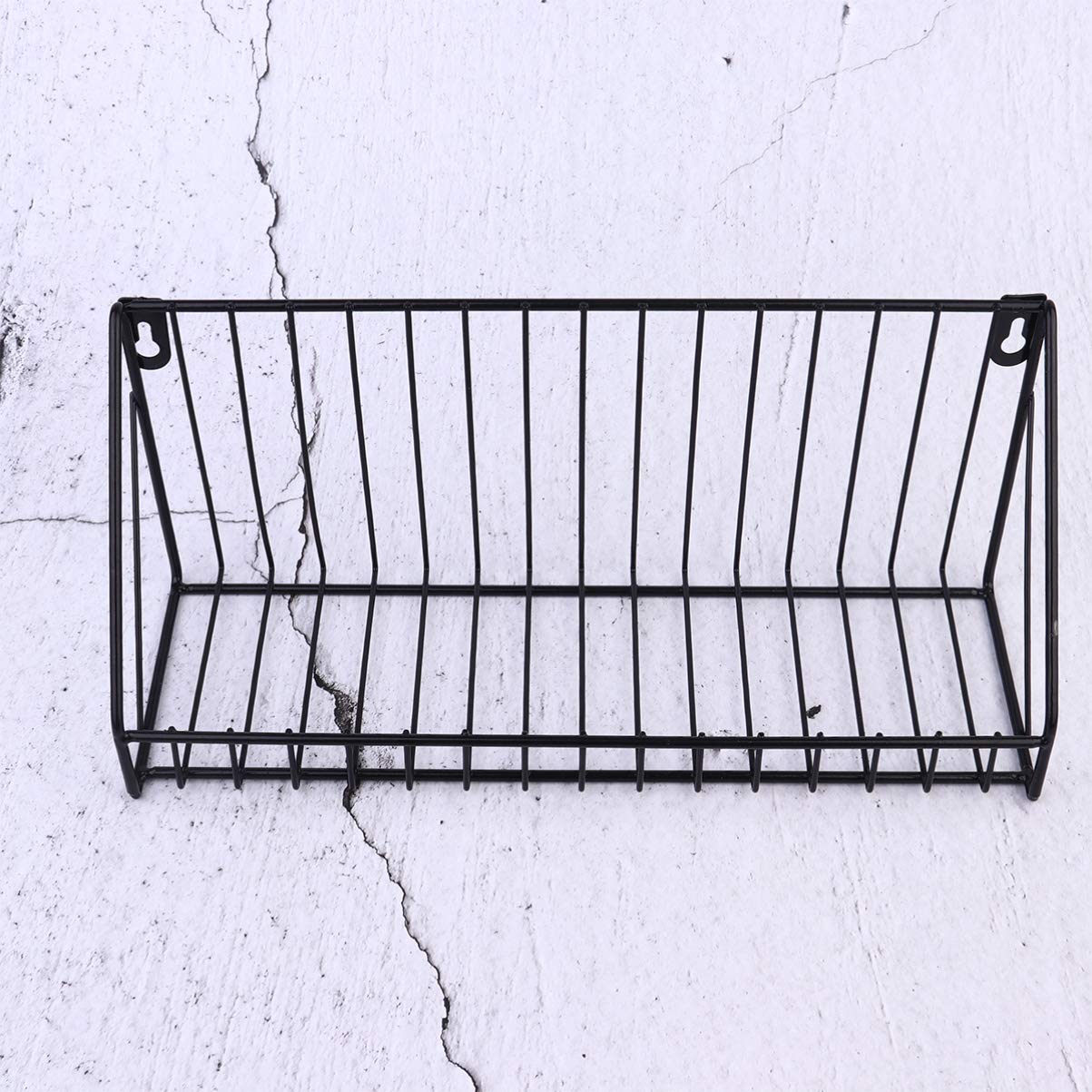 2-Pack Hemoton Metal Wall Storage Baskets - Wrought Iron Pantry Organizer, Cabinet Shelf & Sundries Rack for Kitchen, Bathroom, and Garage Organization