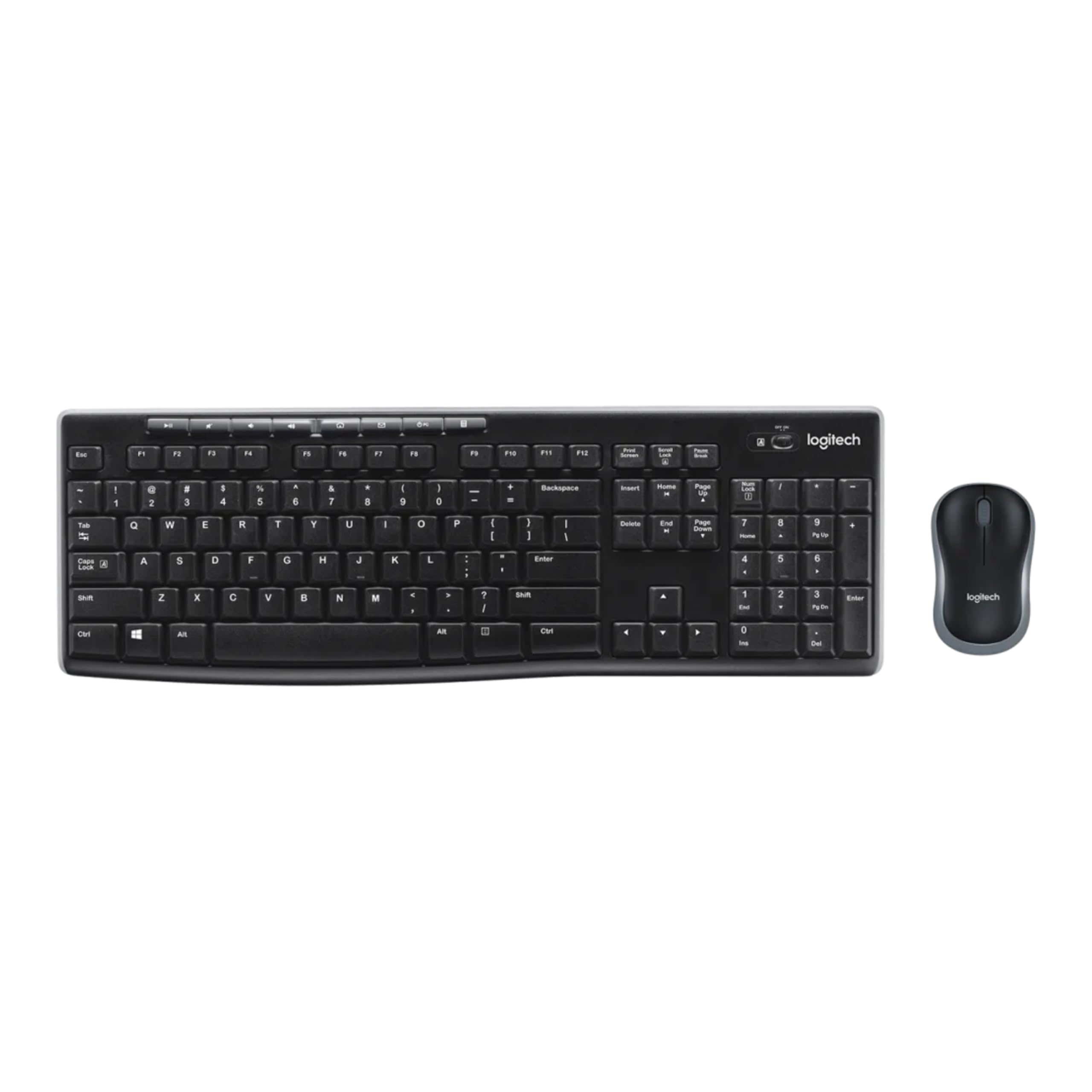 Logitech MK270 Wireless Keyboard and Mouse Combo - 2.4GHz Wireless, Compact Design, 8 Multimedia Keys for Windows PC & Laptop (Black) - Perfect for Home Office, Gaming, and Remote Work