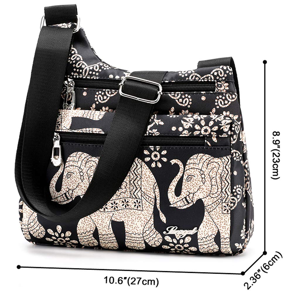 STUOYE Women's Nylon Crossbody Bag with Multiple Pockets - Lightweight Travel Shoulder Purse for Daily Use, Shopping, and Weekend Getaways