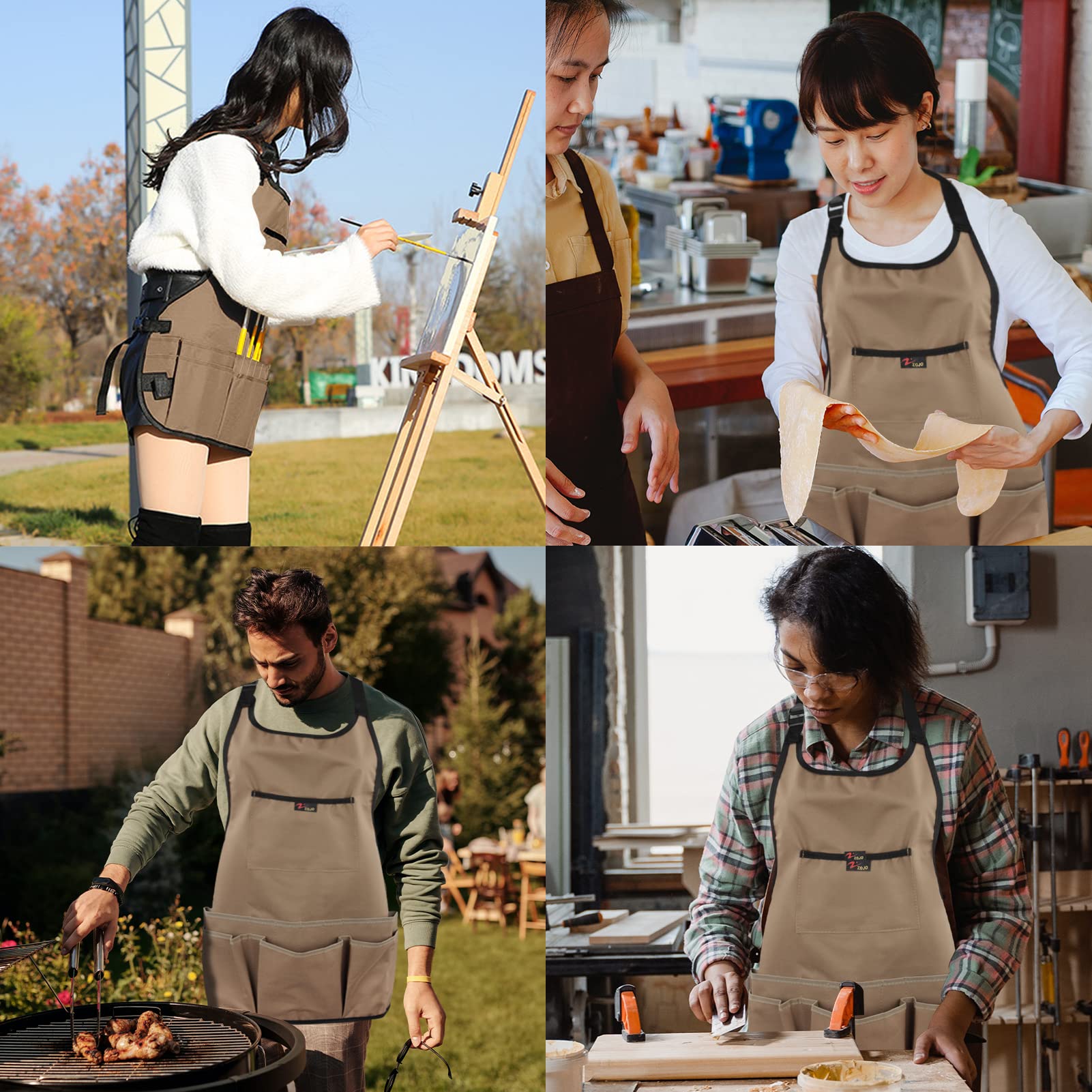 Disco Ball Oxford Cloth Gardening Apron - Thickened Waterproof & Durable Workwear with Multi-Pocket Tool Belt for Men & Women - Perfect for Gardening, Cooking, DIY Projects & Outdoor Activities