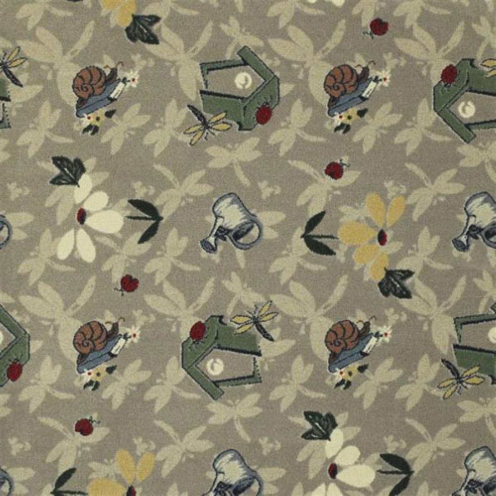 Joy Carpets Kaleidoscope Flower Garden Whimsical Area Rugs - Soft Beige Non-Slip Living Room Rug for Kids Bedroom & Nursery Decor