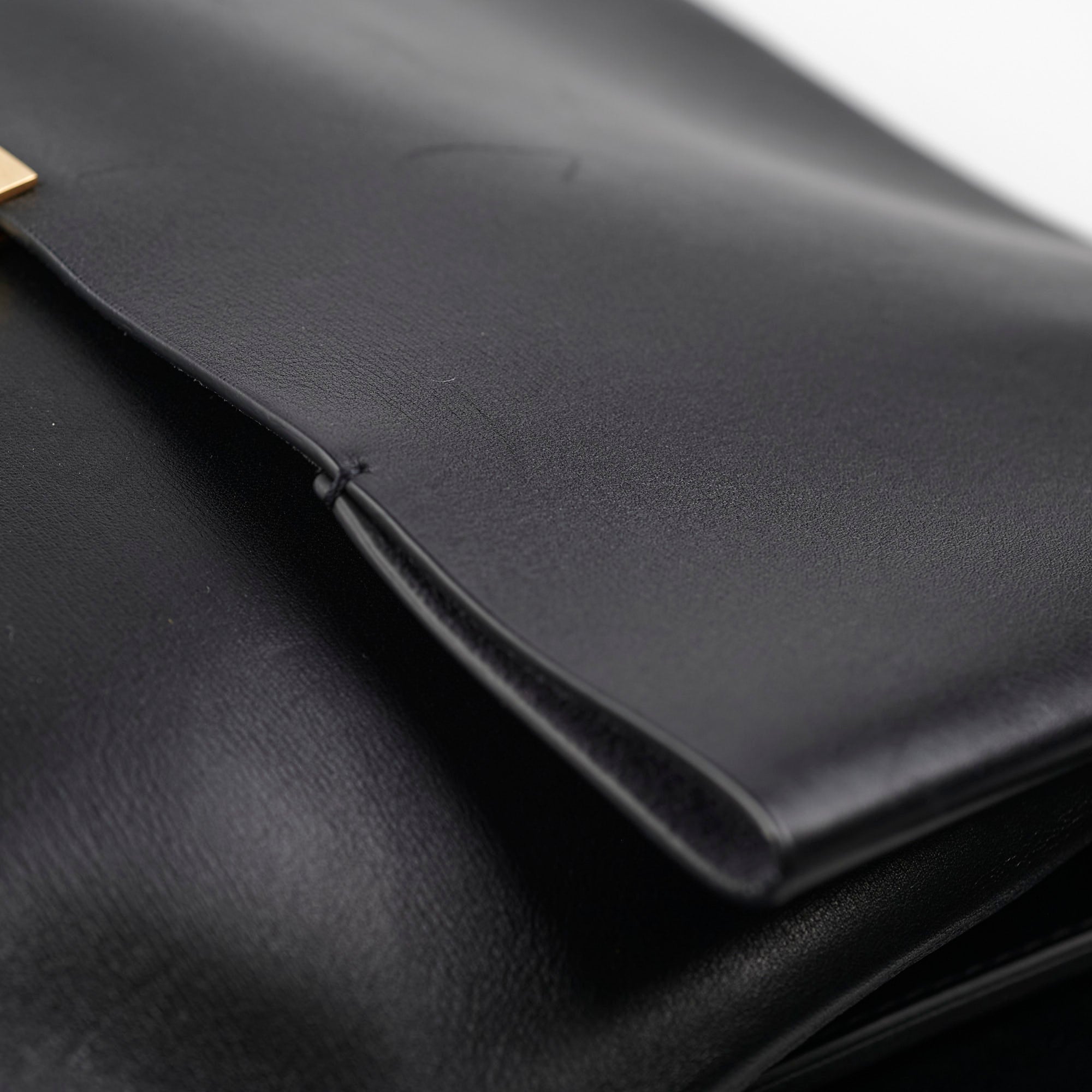 Celine Blade Leather Shoulder Bag for Women - Genuine Leather Crossbody Purse with Adjustable Strap, Black Handbag for Work, Travel & Evening Out