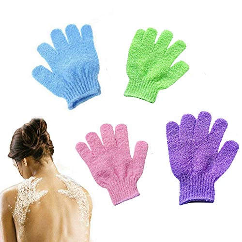 4 Pairs Exfoliating Shower Gloves for Deep Cleansing - Body Scrub Mittens for Smooth Skin - Perfect for Spa, Bath & Exfoliation at Home