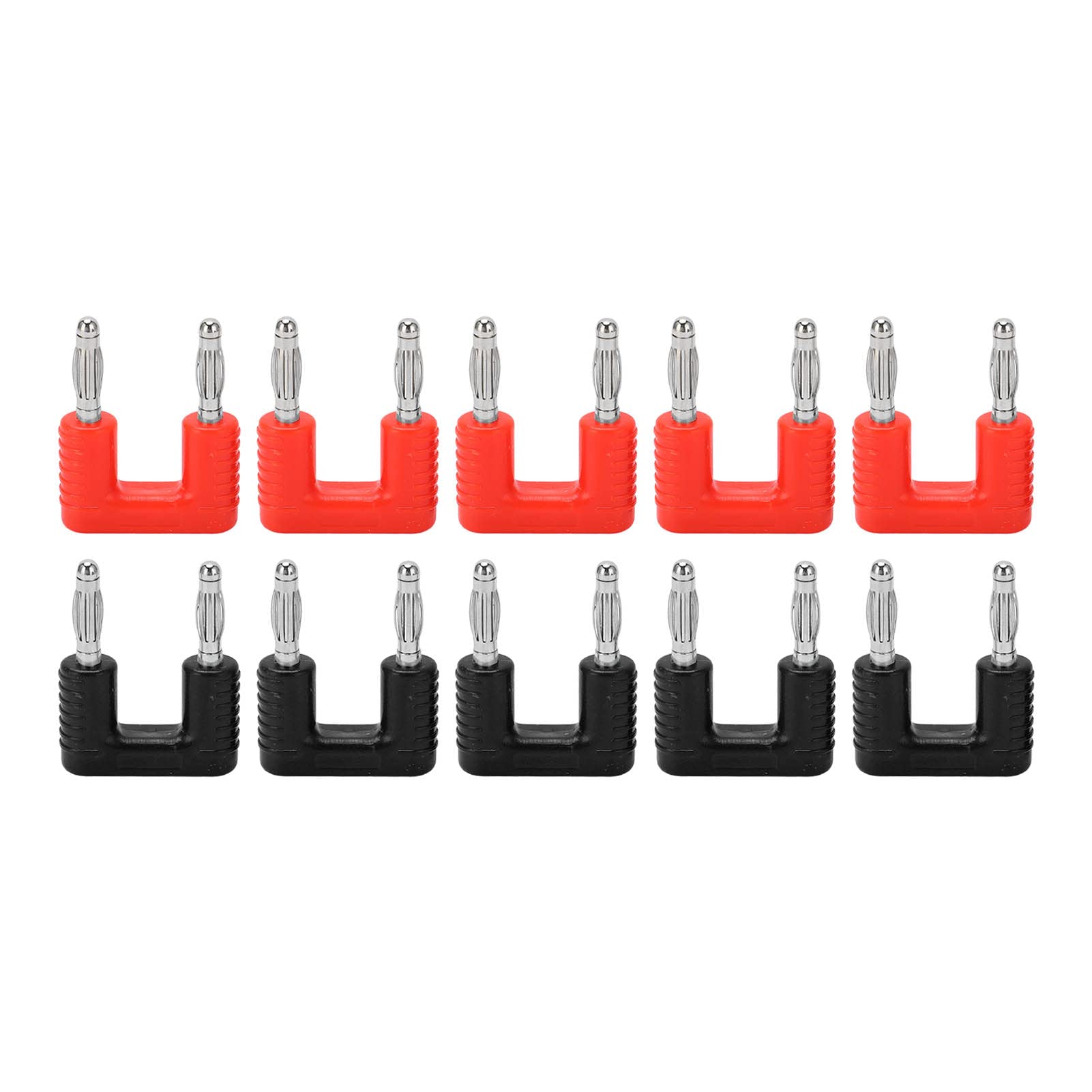 Professional 5-Pack Dual Banana Plug Connectors J.20004 - 2 Way Speaker Banana Male Plugs for High-Quality Audio Speaker Wires - Perfect for Home Theater Systems, Studio Monitors & DIY Speaker Projects