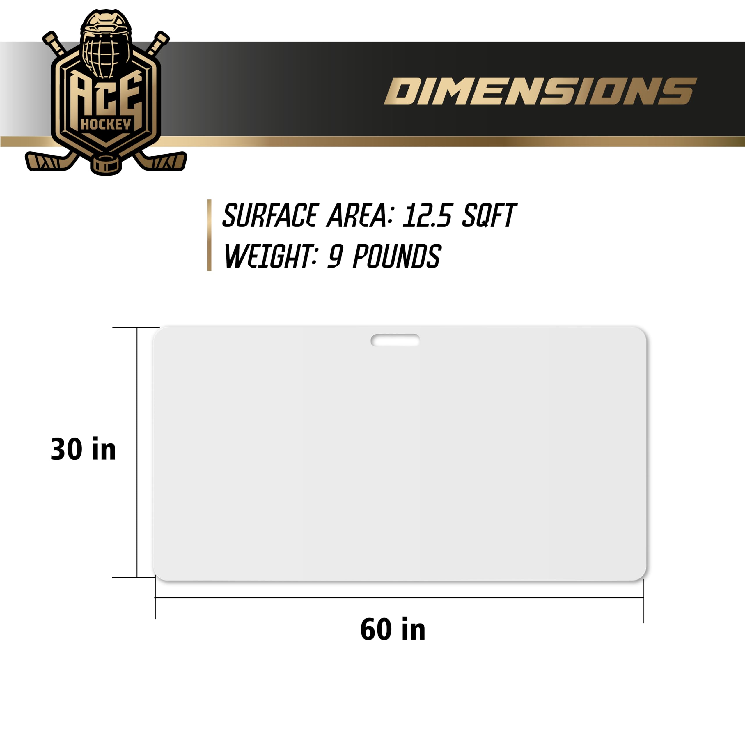30” x 60” Synthetic Ice Shooting Pad - 12.5 sqft Hockey Training Mat for Shooting, Stickhandling & Passing Practice - Portable Off-Ice Training Surface - Perfect for Home, Garage & Backyard Hockey Drills