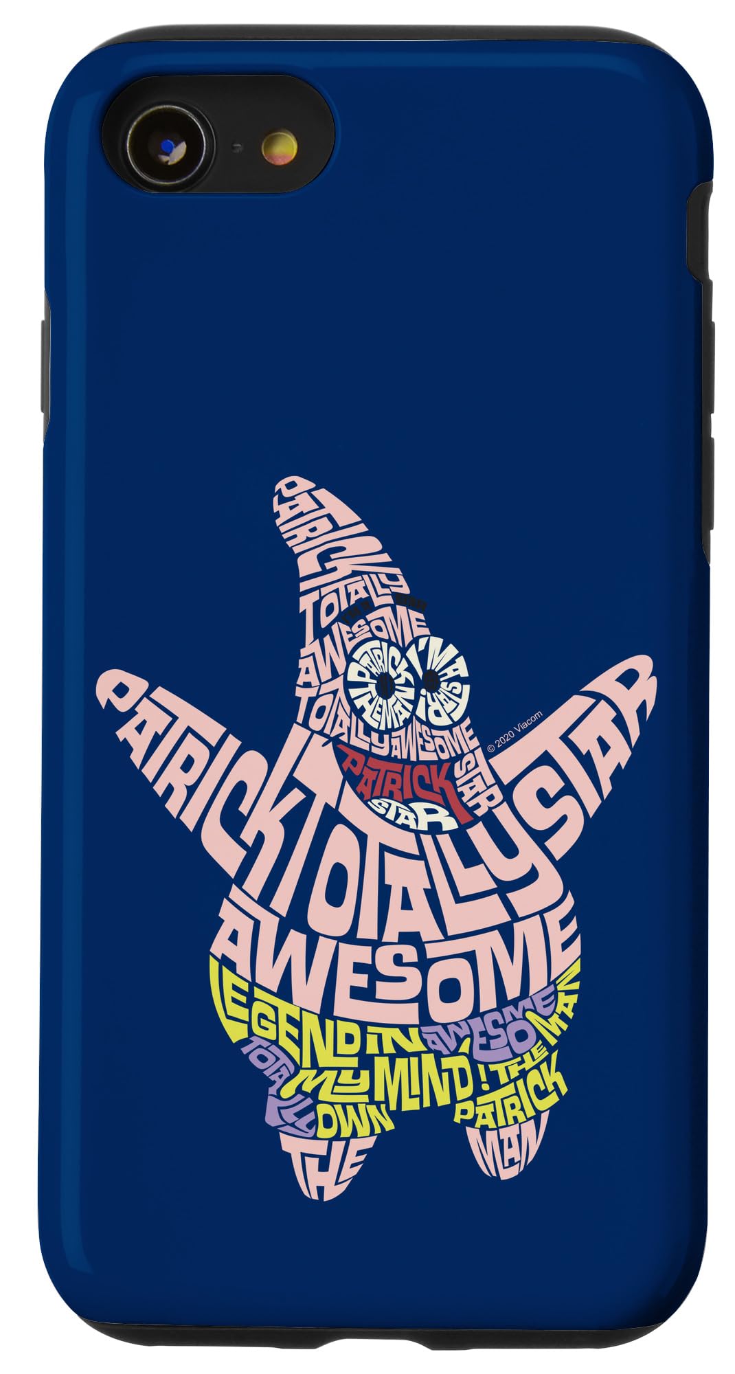 SpongeBob SquarePants Patrick Star Word Fill Phone Case for iPhone SE (2020) / 7 / 8 - Cute Cartoon Protective Cover for Daily Use, School & Work