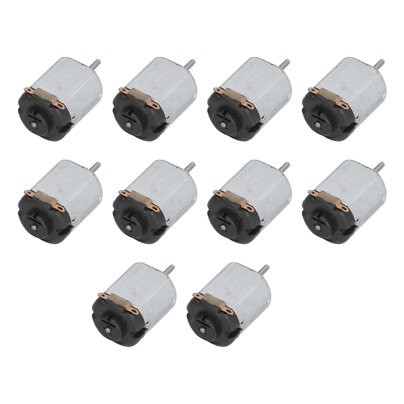 Okuyonic 10Pcs Mini DC Motors - Low Noise Electric Motors for DIY Hobby Projects, Toy Cars, Robotics (Black) | Perfect for STEM Education, RC Vehicles & Small Electronics Projects
