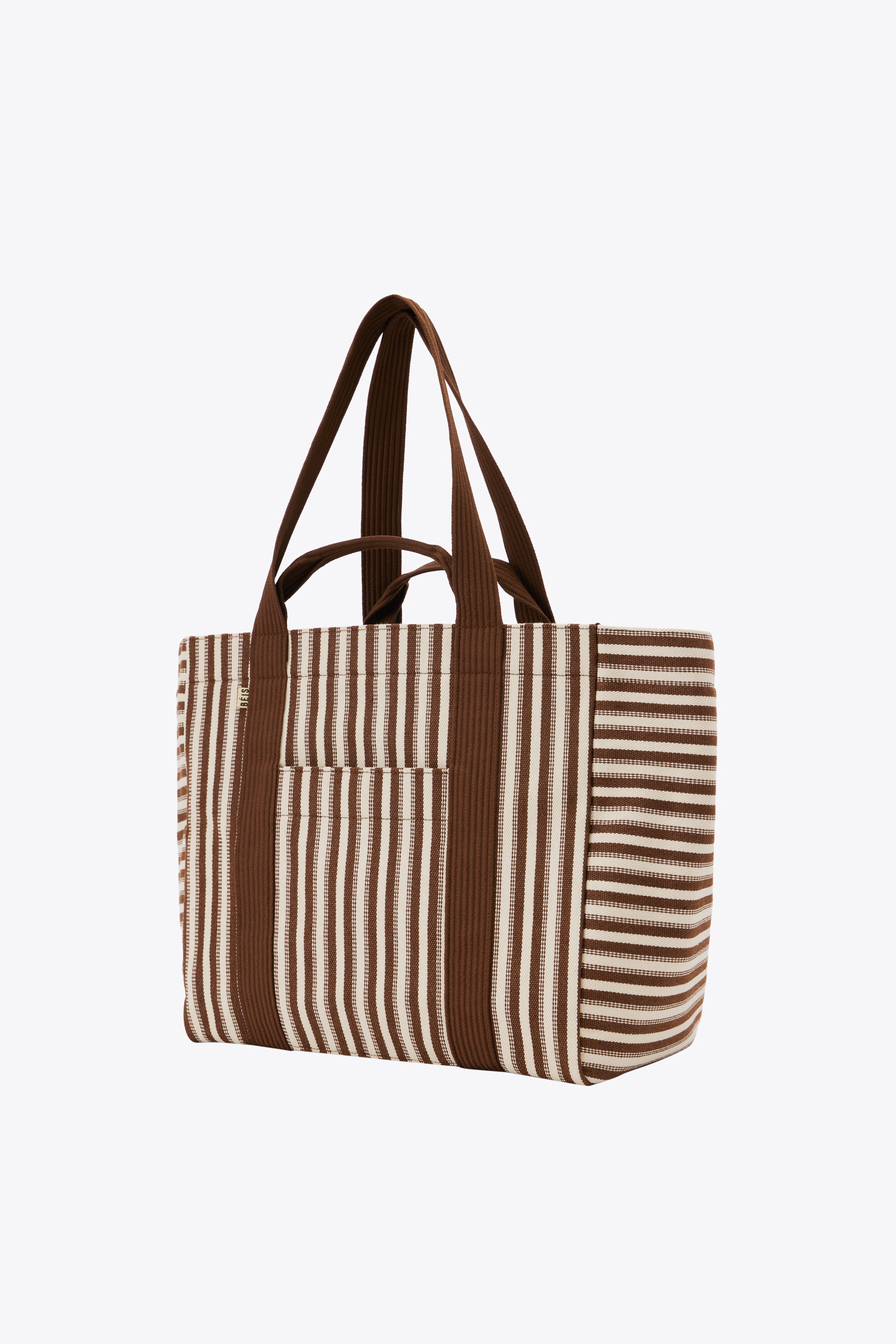 Stylish Maple Stripe Vacation Tote Bag - Lightweight & Spacious Beach Tote for Women, Perfect for Travel, Pool, and Summer Outings