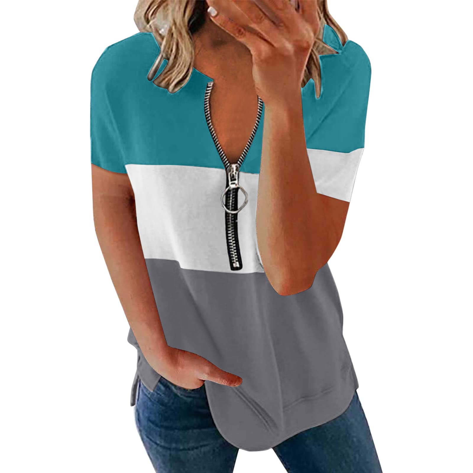Women's Summer Printed Short Sleeve Casual Tunic Blouse - Sexy Flowy Top for Women - Perfect for Beach, Vacation & Everyday Wear