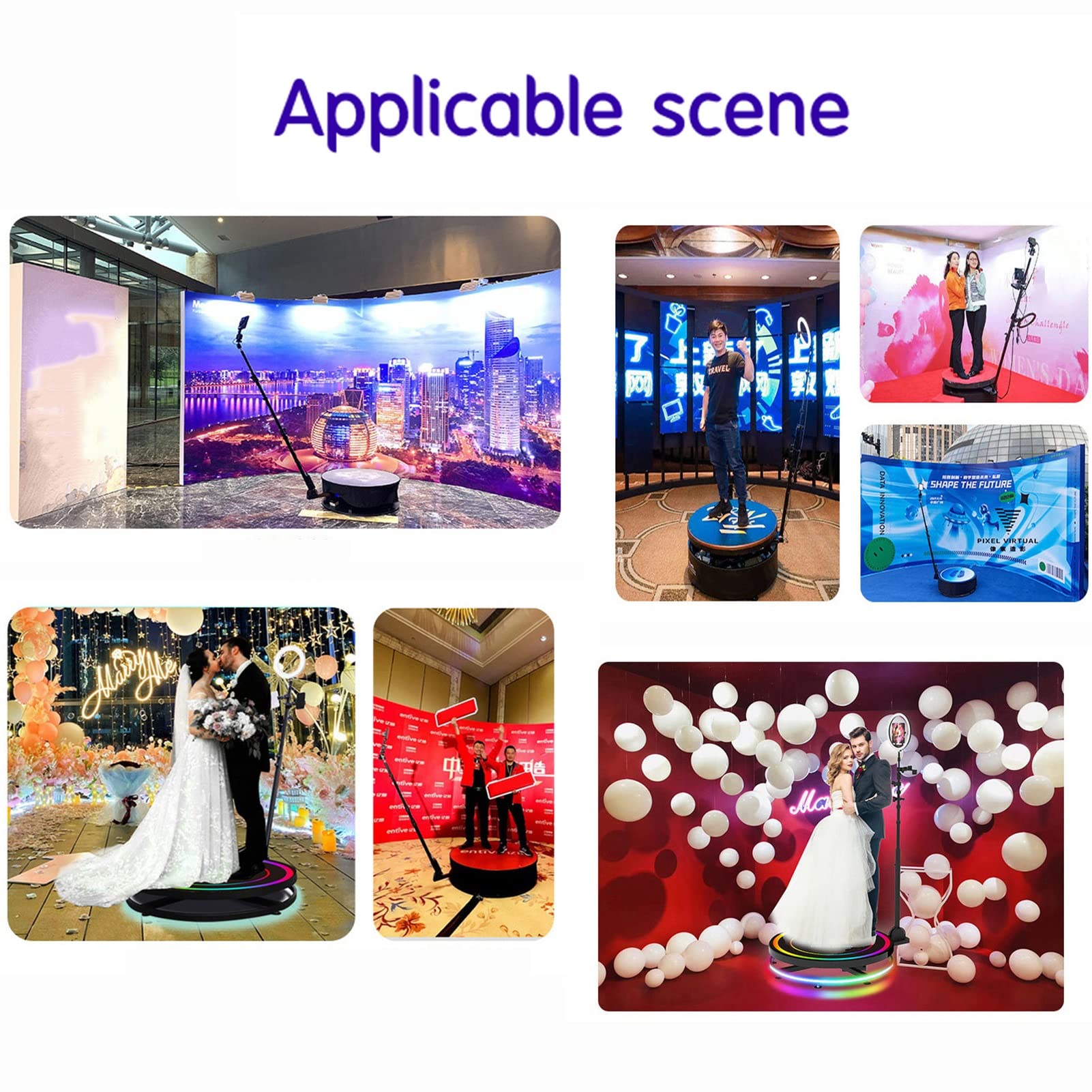 Professional 360 Photo Booth Machine with Ring Light & APP Remote Control - Automatic Rotating Selfie Camera with Flight Case (100cm/39.4in) - Perfect for Weddings, Parties, Events and Social Media Content Creation