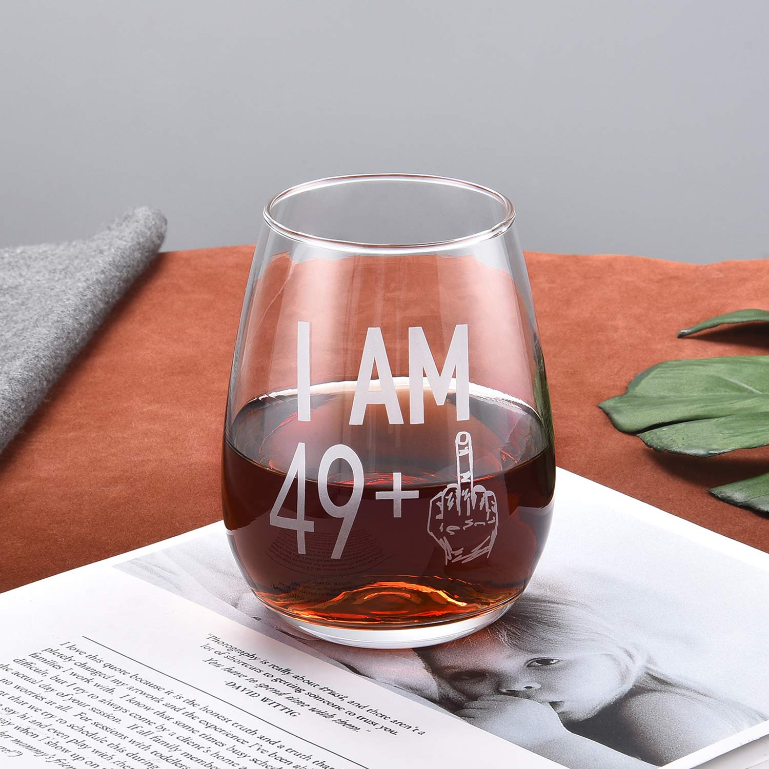 Livole 50th Birthday Gifts for Women & Men - 15oz Unbreakable Stemless Wine Glass with 49+ Fun Patterns, Unique Funny Wine Tumbler for Her, Best Friend Turning 50, Perfect for Birthday Parties & Decorations - Great for Celebrations, Anniversaries & Special Occasions