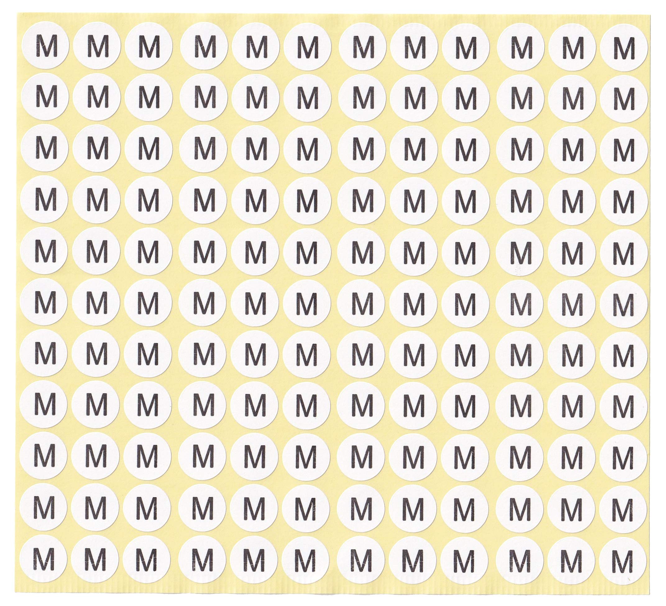 DealzEpic - Alphabet Stickers Letter M - 15 Sheets Small Round Self-Adhesive Paper Labels for Scrapbooking, DIY Crafts & Organizing