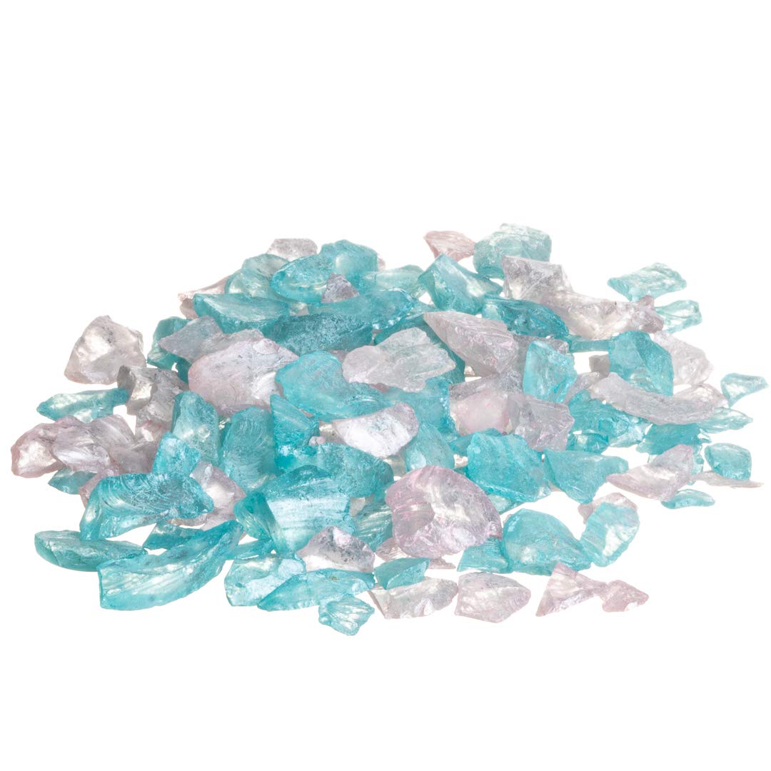 Natural Sea Glass Chips for Crafts - 10oz Bulk Pearlized Light Pink & Aqua Colored Glass Pieces - DIY Jewelry, Home Decor, Wedding Favors - Includes Free Nautical eBook by Joseph Rains | Perfect for Beach-Themed Decor, Resin Art, and Gift Making