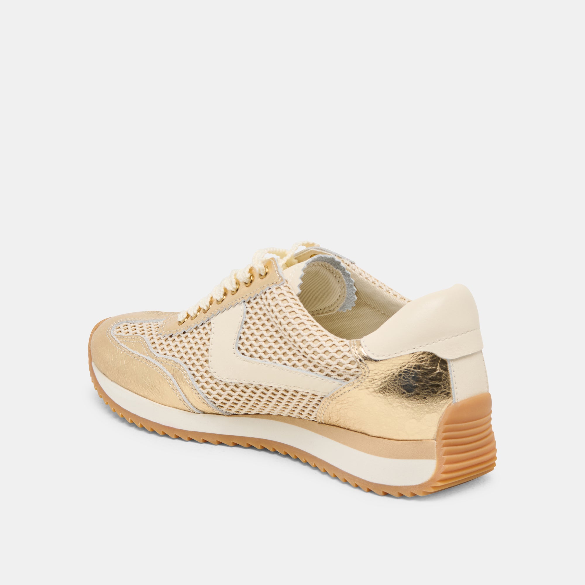 B.NTCD Gold Woven Mesh Sneakers - Breathable Lightweight Comfortable Shoes for Women & Men | Perfect for Running, Walking, Gym Workouts & Casual Wear