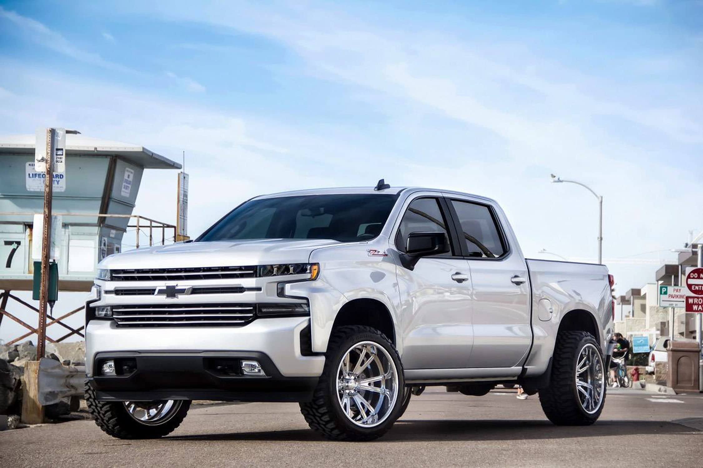 2019-2022 Chevy Silverado 1500 Trail Boss RST LT Billet Grille - Brushed Horizontal Round 4-Piece Overlay (PN#6211233) | Fits Non-Camera Models | Upgrade Your Truck's Front End Style