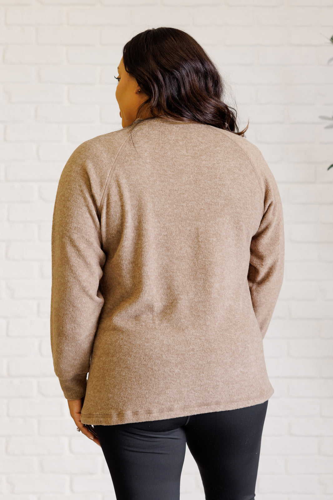 Keeping it Real Brushed Melange Hacci Long Sleeve Tee in Mocha | Soft Comfortable Women's Casual Shirt | Perfect for Layering, Fall Outfits & Everyday Wear