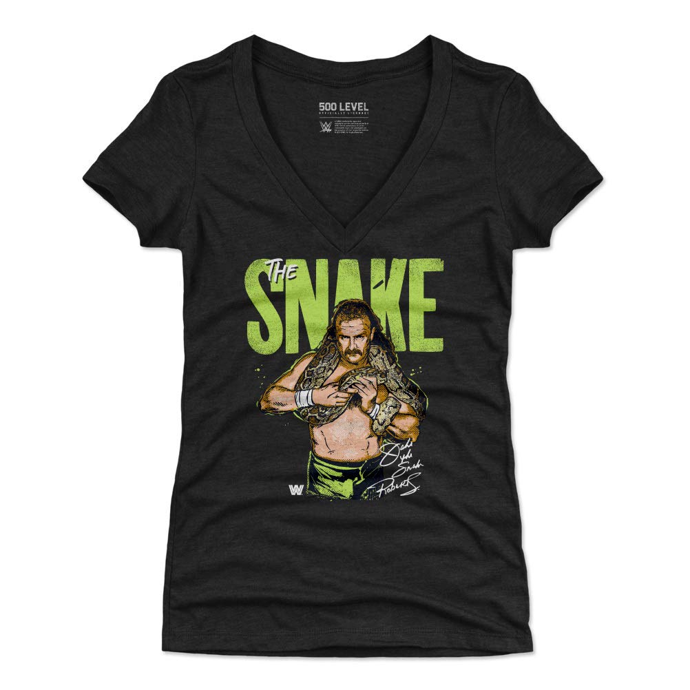 500 LEVEL Jake The Snake WWE Women's T-Shirt - Official Jake The Snake Pop Culture Tee for Wrestling Fans | Perfect for WWE Events, Cosplay & Casual Wear