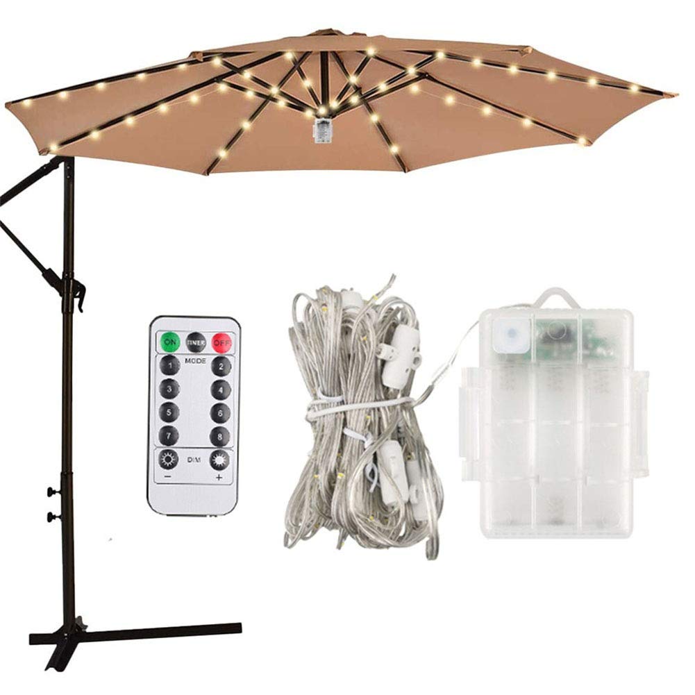 Waterproof Outdoor Umbrella Lights - Solar Powered LED String Lights for Beach, Patio, Garden Decoration | Perfect for Backyard Parties, Poolside Lighting & Romantic Evening Ambiance
