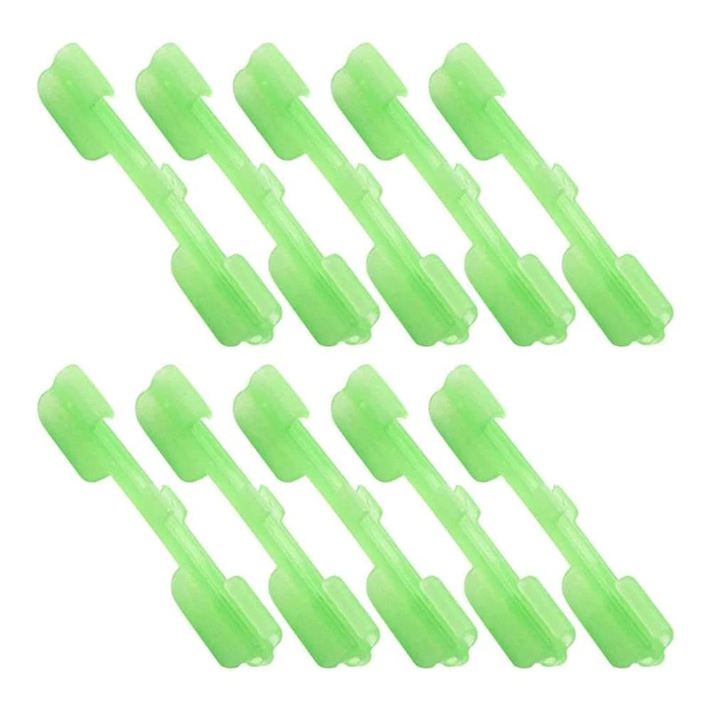 10PCS Fluorescent Night Fishing Float Clips - Glow in the Dark Luminous Fishing Lure Accessories for Night Fishing, Kayak, and Boat Angling