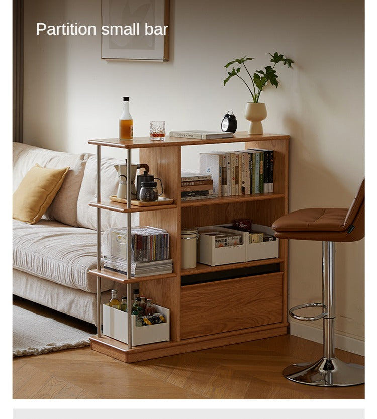 Oak Solid Wood Modern Bookcase - Stylish Bookshelf for Home & Office - Perfect for Living Room, Bedroom, and Study Room Organization
