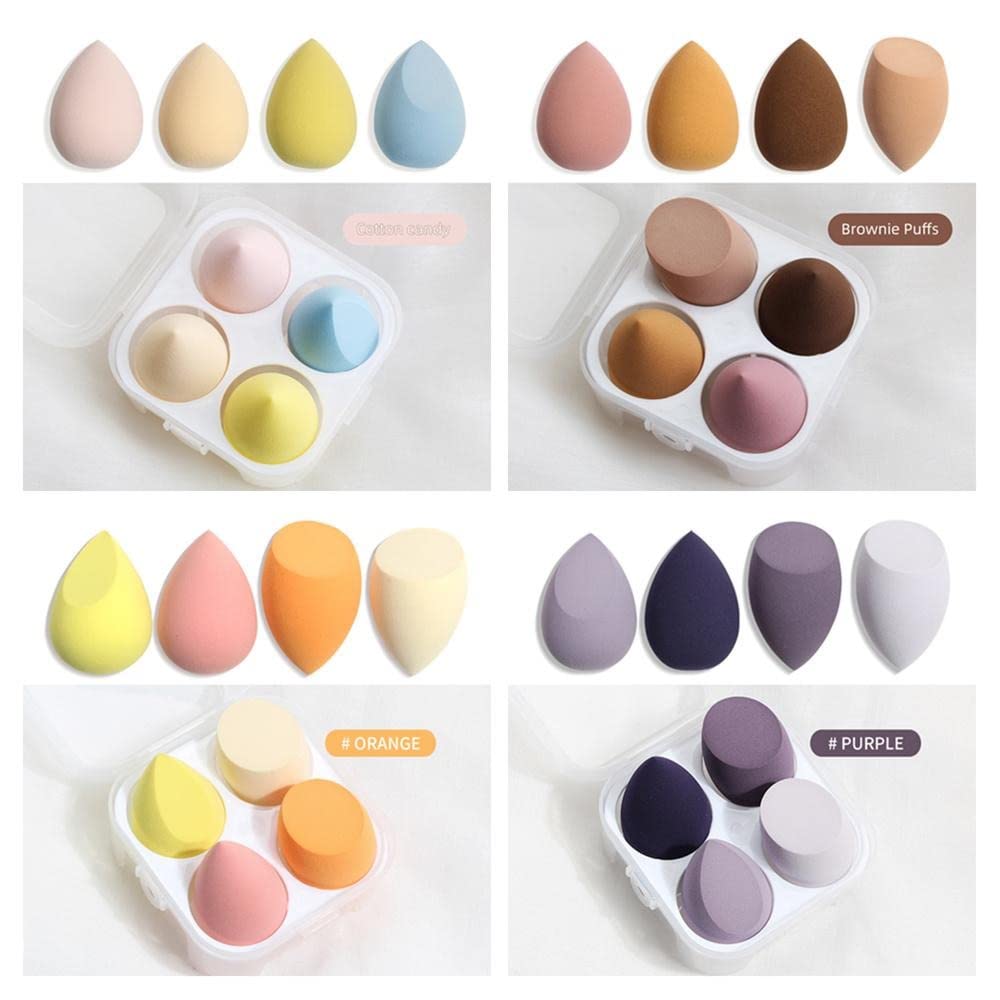 Premium Ultra Soft Facejewel Makeup Sponge Blender Set - 4 Pack with Storage Box (Pink) | Ideal for Liquid Foundation, Concealer & Powder Application | Perfect for Professional Makeup Artists & Beauty Enthusiasts