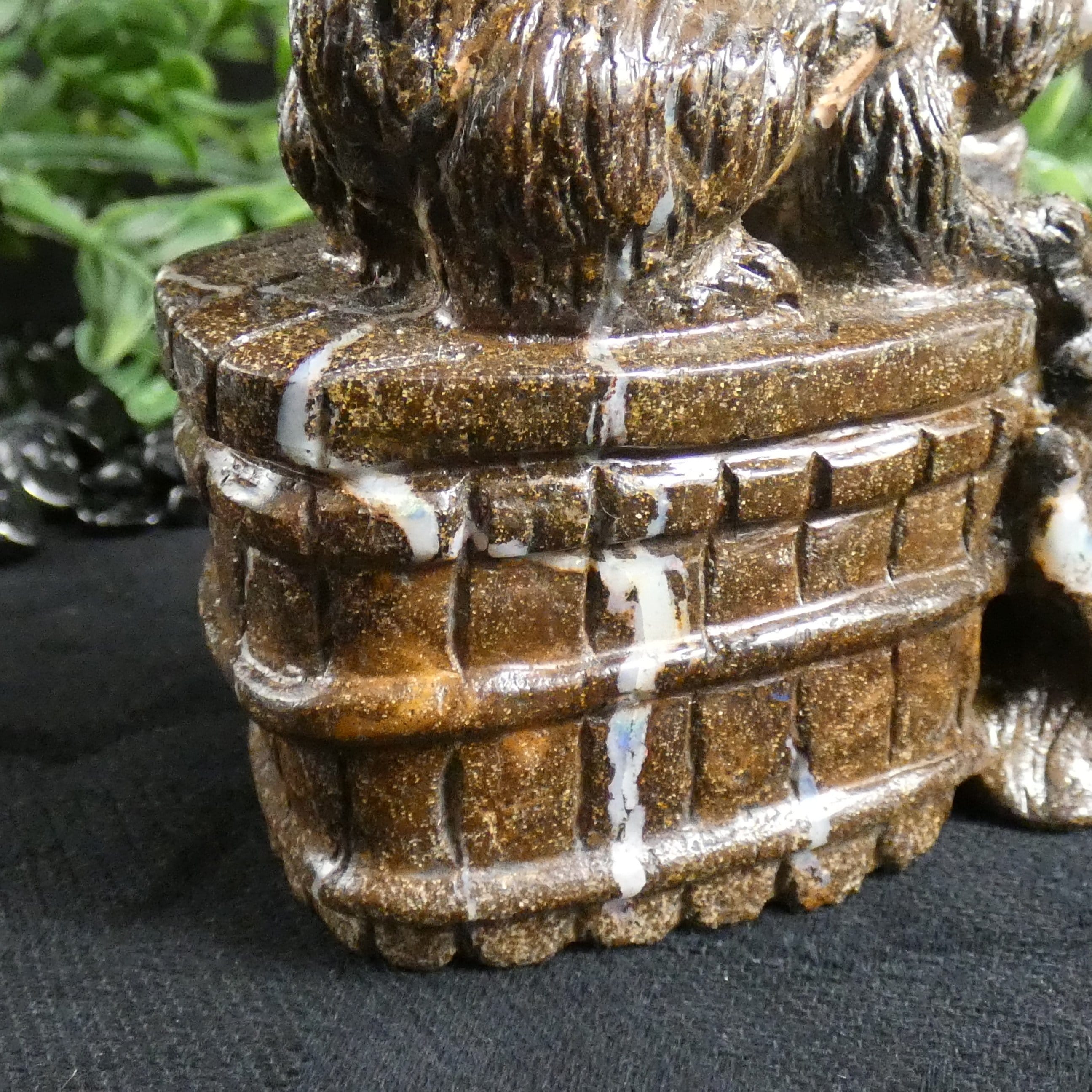 Natural Boulder Opal Fox Carving - Handcrafted Gemstone Animal Sculpture for Home Decor, Gift & Collection | Perfect for Feng Shui, Office Desk & Spiritual Healing