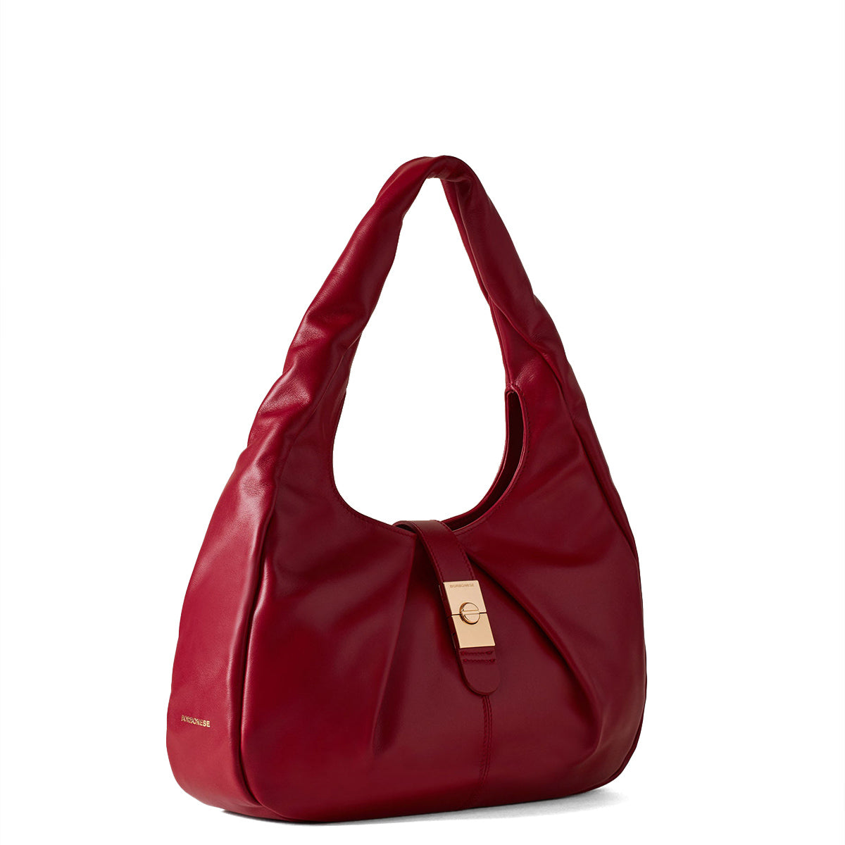Borbonese Hobo Bag Cortina Medium in Burgundy 923938AL6 - Stylish Shoulder Bag for Women, Perfect for Work, Travel & Everyday Use