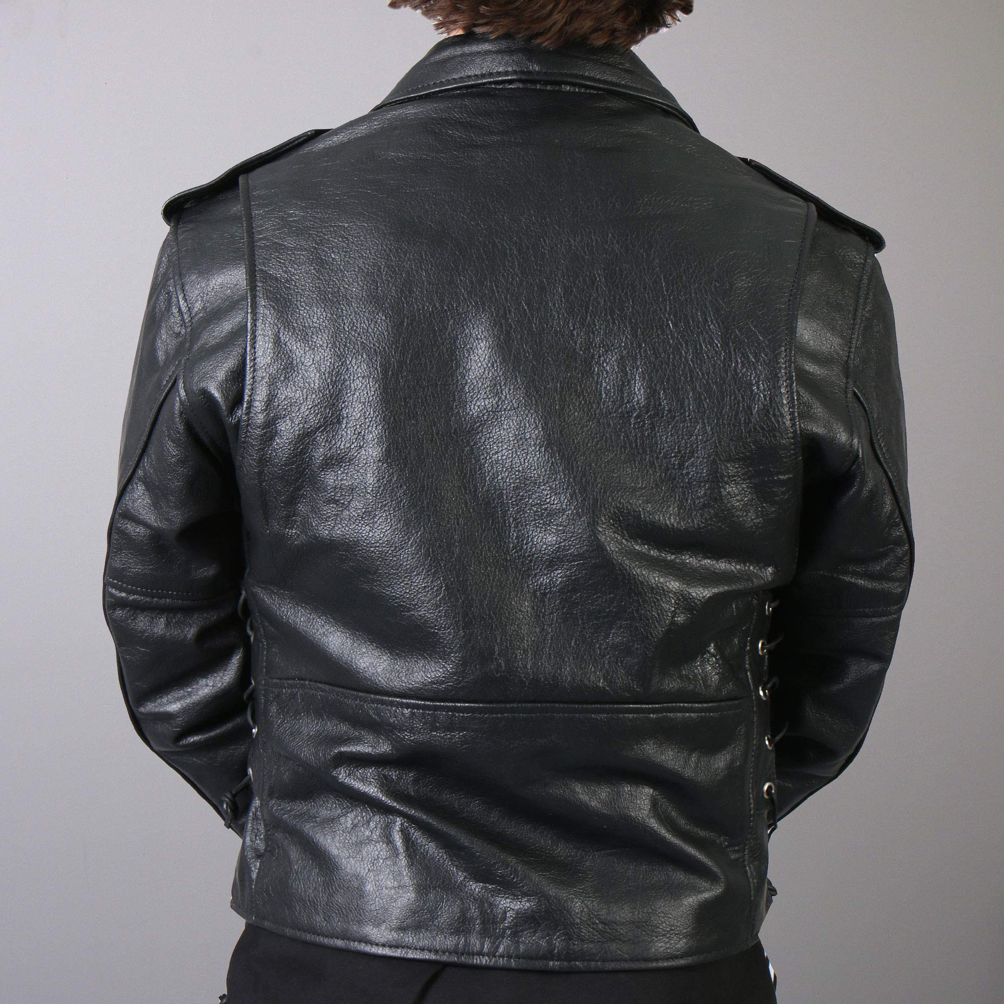 Hot Leathers Black Classic Motorcycle Jacket with Removable Lining | Durable Biker Jacket for Men & Women | Perfect for Riding, Cruising & Outdoor Adventures