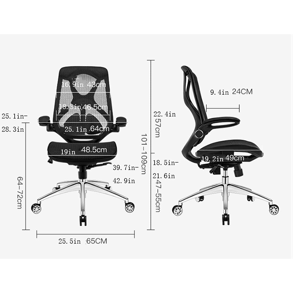 Ergonomic Office Chair with Lumbar Support - Adjustable Height Swivel Desk Chair for Home Office, Gaming, Study & Work - Black Executive Computer Chair for Comfort & Productivity