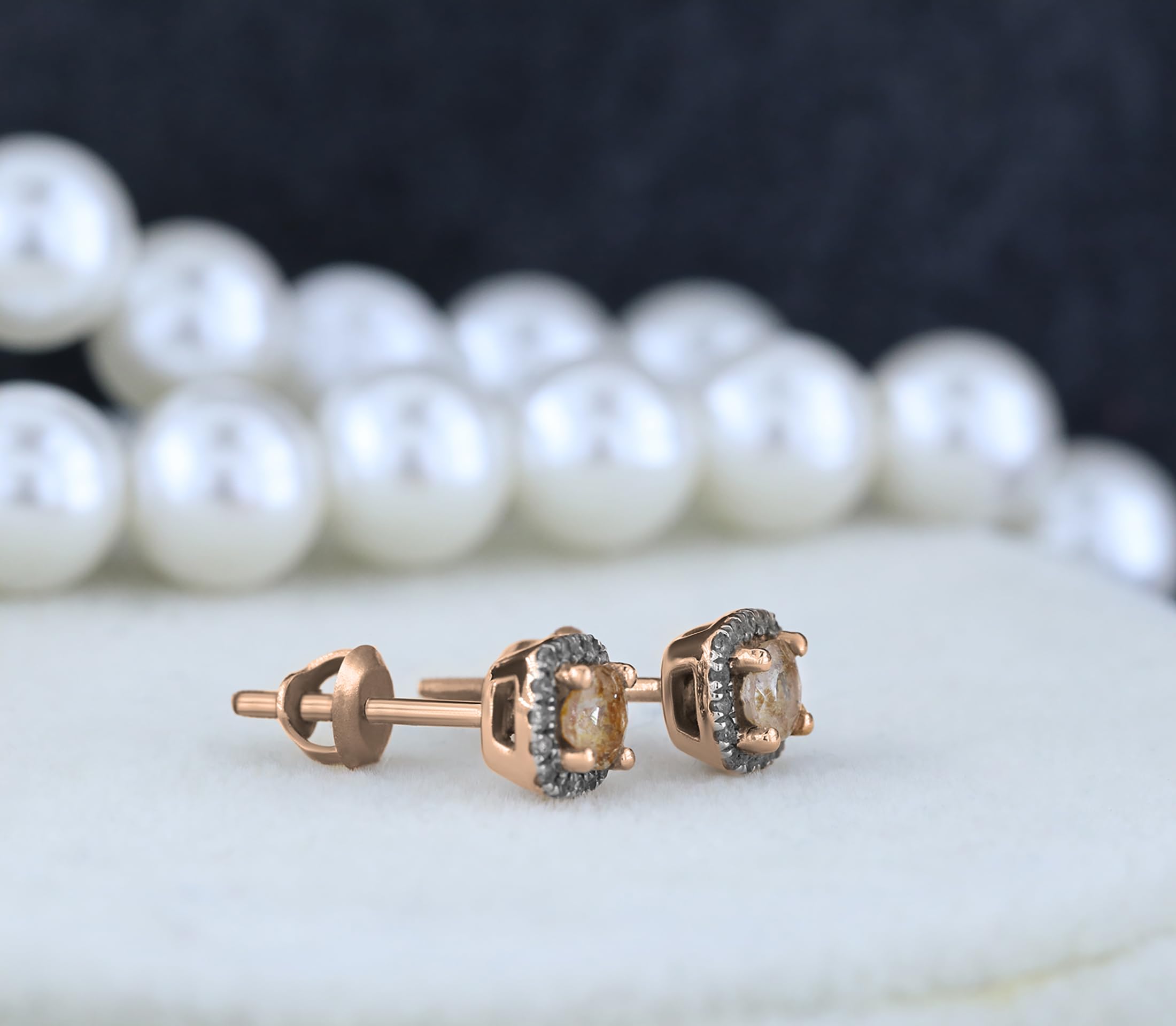 Dazzlingrock 3.50mm Round Morganite & White Diamond Halo Stud Earrings for Women - 10K Solid Gold Wedding, Anniversary & Gift Jewelry