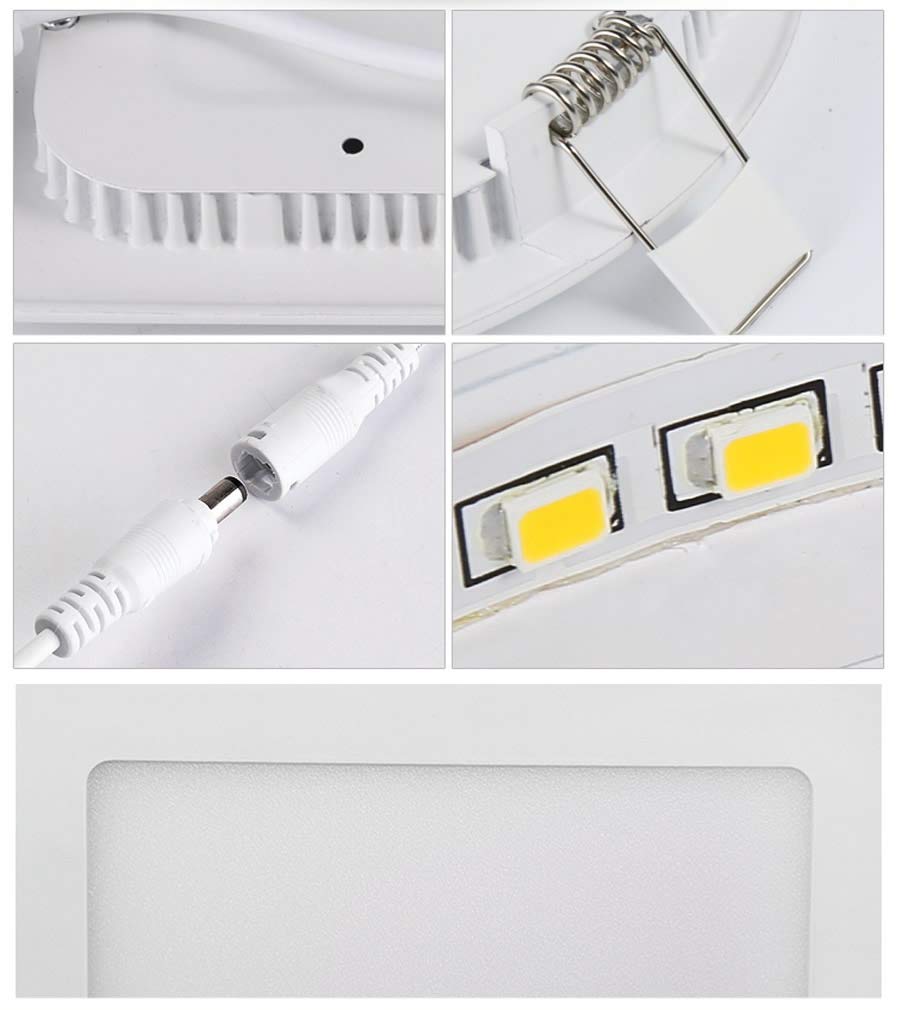 Hometric 18W LED Panel Light, Square Recessed Flush Mount Ceiling Lamp, Ultra Slim Flat Panel Downlight, Cool White 6500K - Perfect for Kitchen, Office, and Commercial Lighting