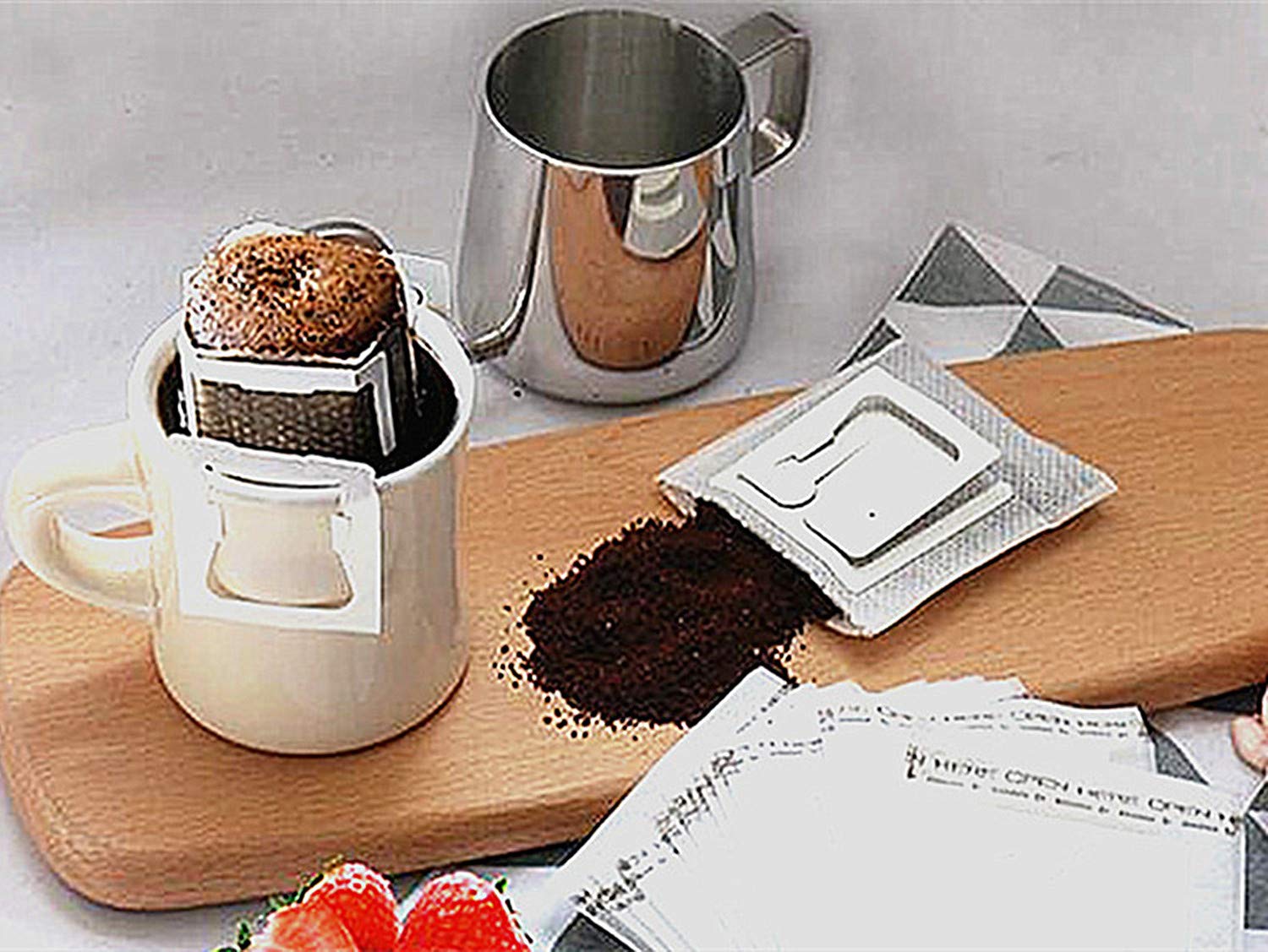 Disposable Coffee Filter Bags 100pcs - Hanging Ear Drip for Home & Travel