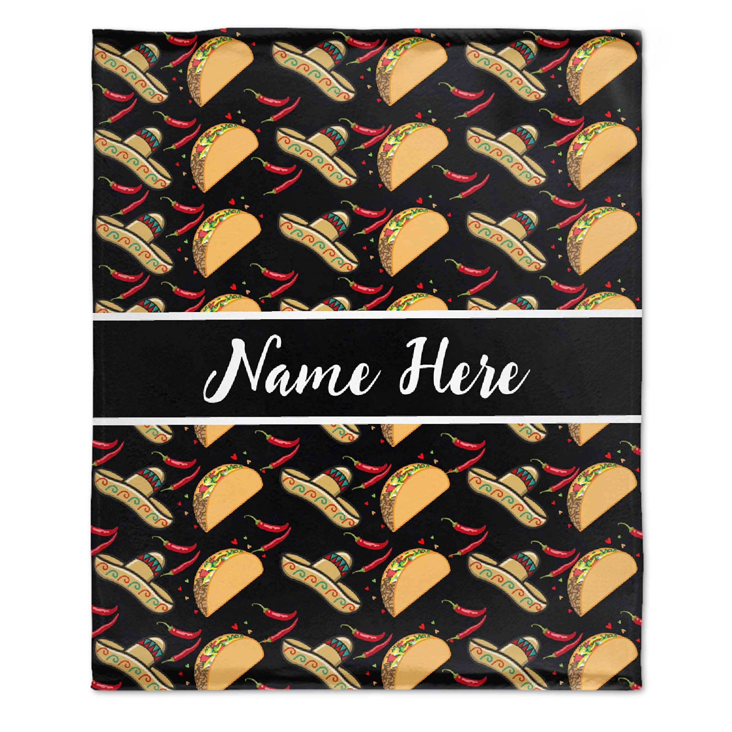 Personalized Taco Blanket with Name - Ultra Soft Lightweight Flannel Blanket for Boys & Girls - Custom Background Gift for Teens - Perfect for Couch, Bed, Sofa & Home Decor