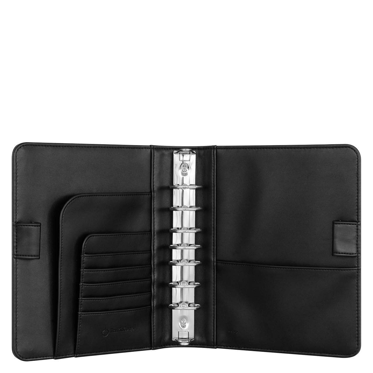 FranklinCovey Remy Simulated Leather Open Binder - Classic Black & Grey 3-Ring Binder for Office, School, Business Presentations & Document Organization