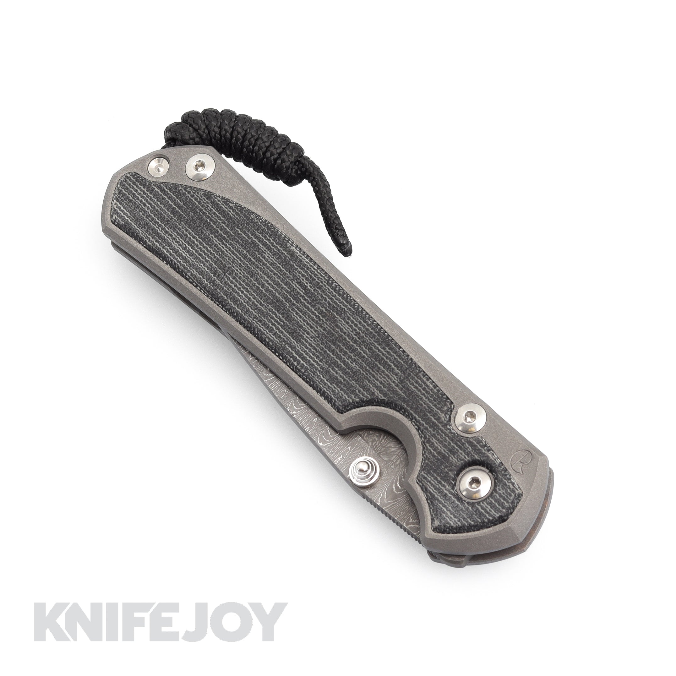 Chris Reeve Knives LEFT HAND Large Sebenza 31 Drop Point Ladder Damascus Folding Pocket Knife with Black Micarta Inlay - Perfect for EDC, Outdoor Adventures & Collectors