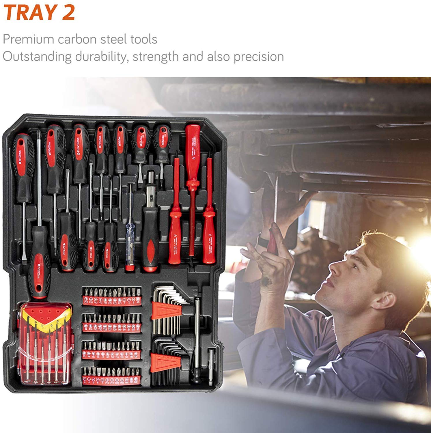 799-Piece Heavy Duty Tool Set with Aluminum Rolling Case - Complete Household & Auto Repair Tool Kit for DIY, Home Improvement, and Professional Mechanics
