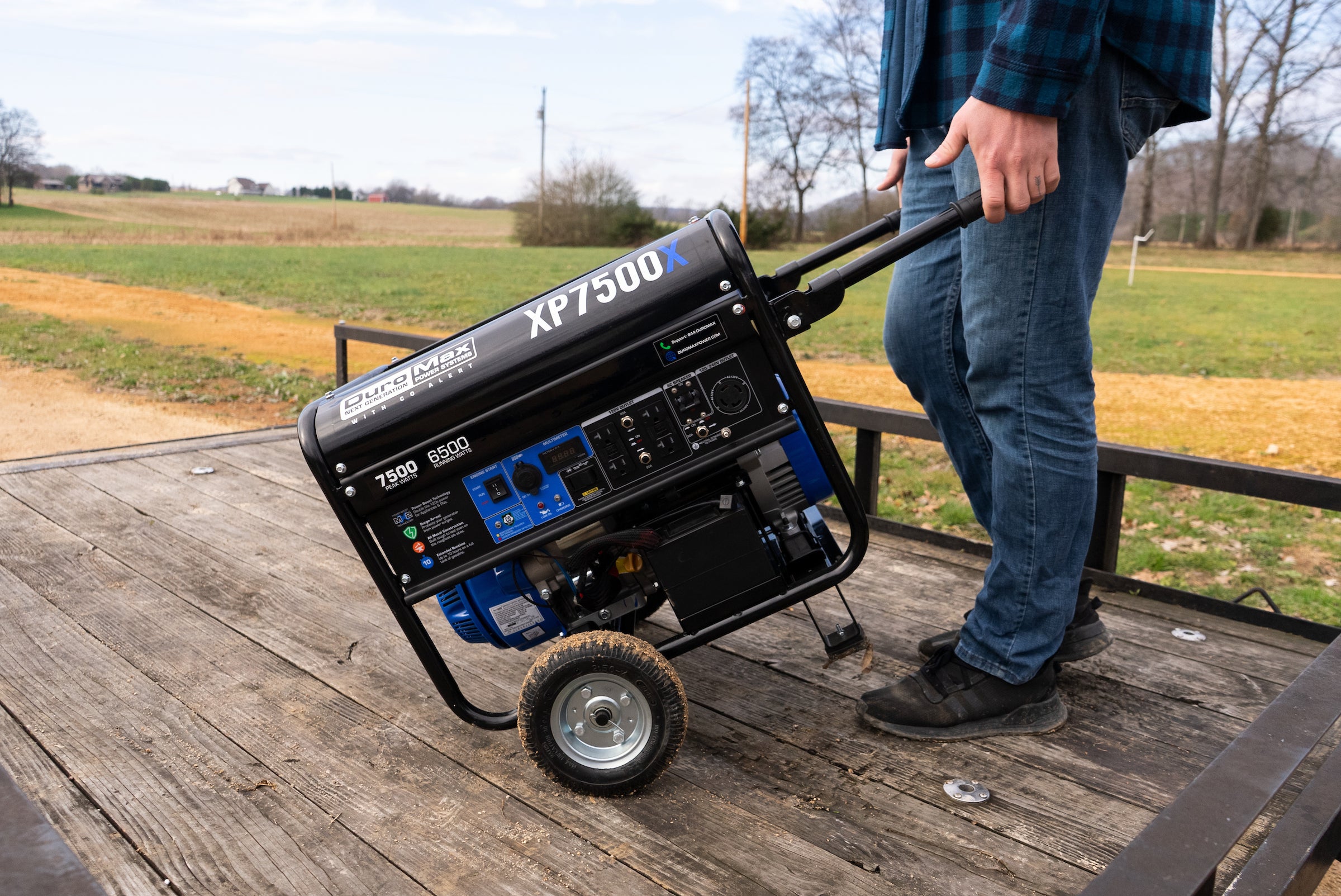7,500 Watt Portable Gasoline Generator with CO Alert - Reliable Backup Power for Home, Camping & Outdoor Emergencies