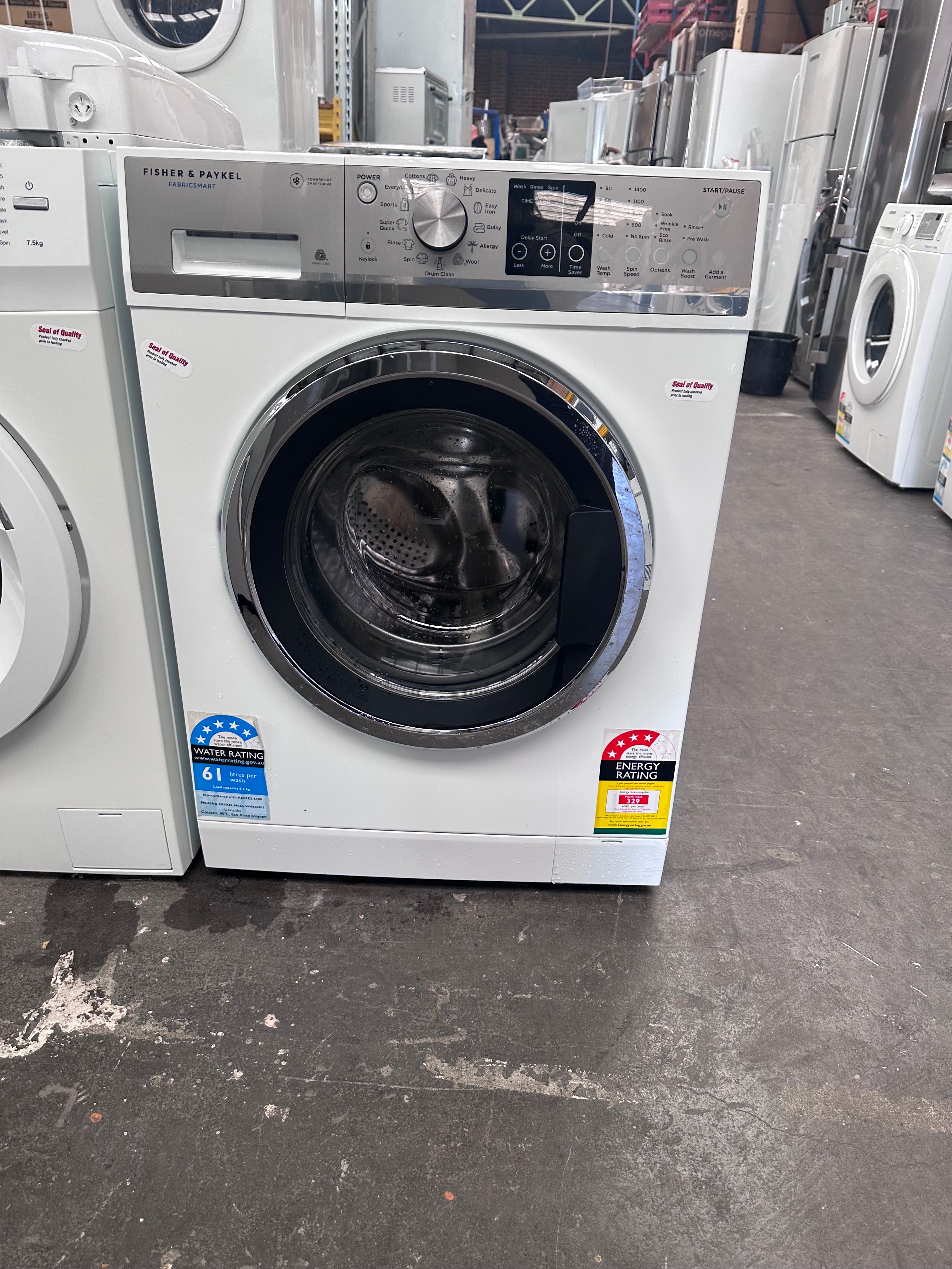 Refurbished Fisher & Paykel FabricSmart 8.5kg Front Load Washing Machine - Energy Efficient, Quiet Operation for Apartments & Small Homes
