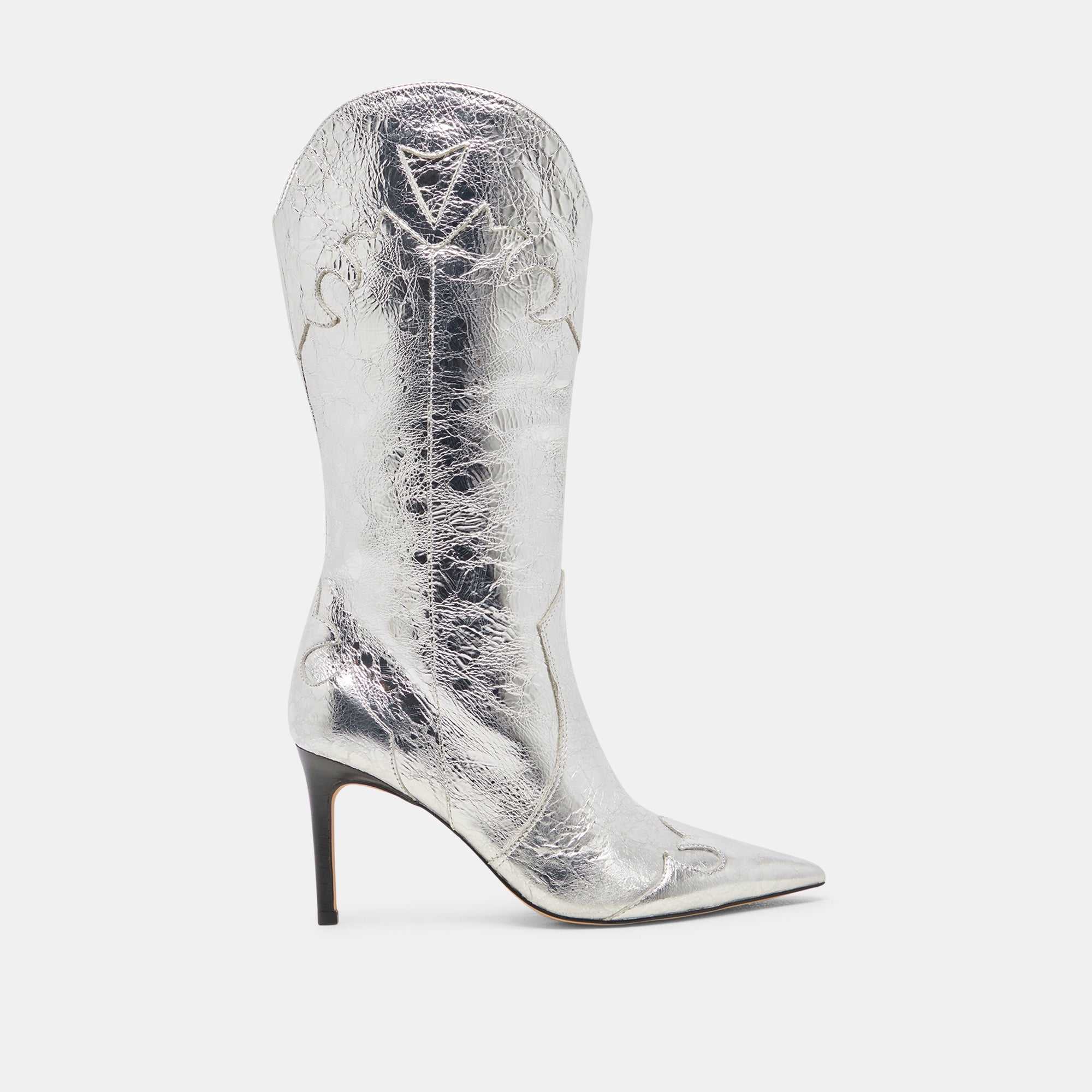 KASEDY Women's Silver Distressed Leather Boots - Stylish Ankle Boots for Casual Outfits & Night Out