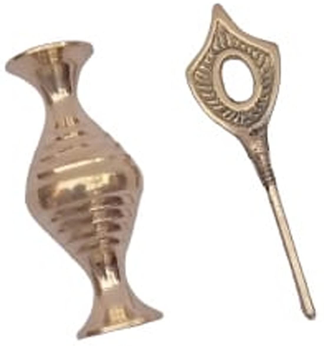 **Premium Brass Surma Holder with Funnel & 2 Kohl Sticks - Traditional Eye Makeup & Kohl Application Kit - Perfect for Ayurvedic & Natural Beauty Routines**    *(Use for traditional eye makeup, Ayurvedic treatments, or enhancing natural beauty with authentic kohl application.)*
