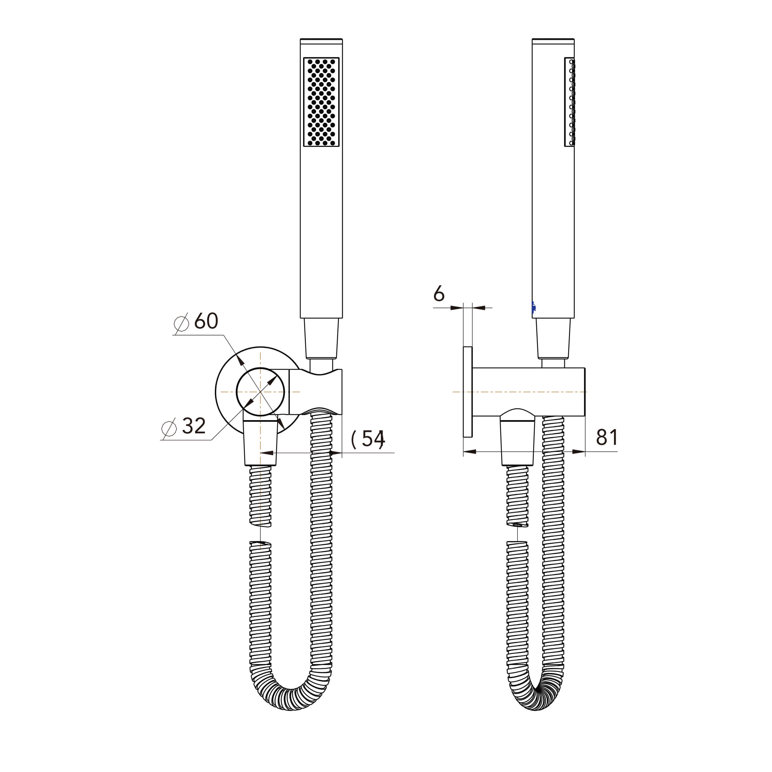 ADP Bloom Hand Shower with Hook - Brushed Gunmetal Finish - Perfect for Bathroom, Spa, and Pet Washing