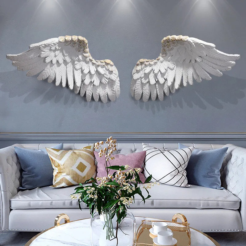 Angel Wings Wall Hanging Art Decor - Handmade Bohemian Home Decor for Living Room, Bedroom & Nursery - Perfect for Boho Chic, Farmhouse & Spiritual Spaces